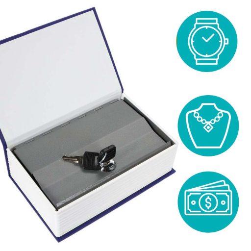 Caseta de valori tip carte-albastru