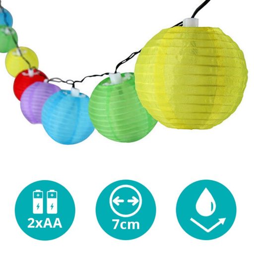 Ghirlanda cu 10 lampioane colorate, LED