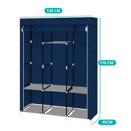 Sifonier mobil, dimensiuni 130x45x170 cm-albastru