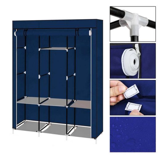Sifonier mobil, dimensiuni 130x45x170 cm-albastru