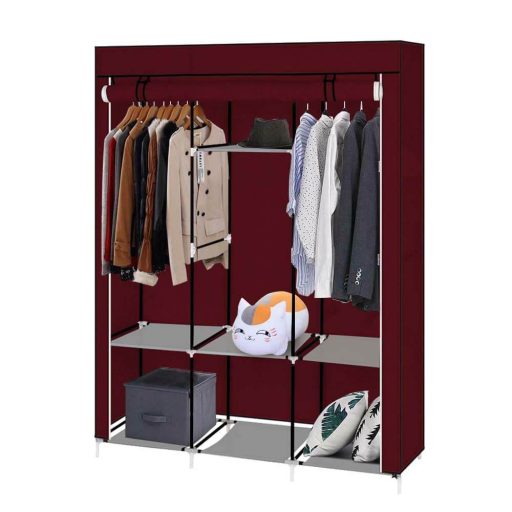 Sifonier mobil, dimensiuni 130x45x170 cm-visiniu