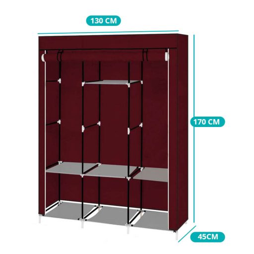 Sifonier mobil, dimensiuni 130x45x170 cm-visiniu