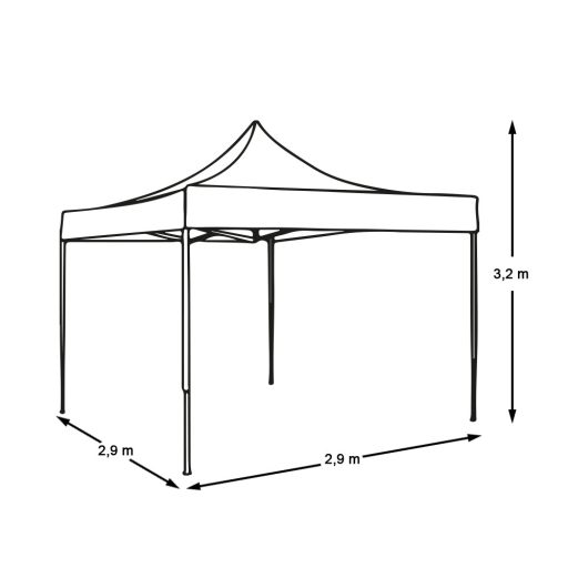 Pavilion pliant 2,9x2,9m-alb