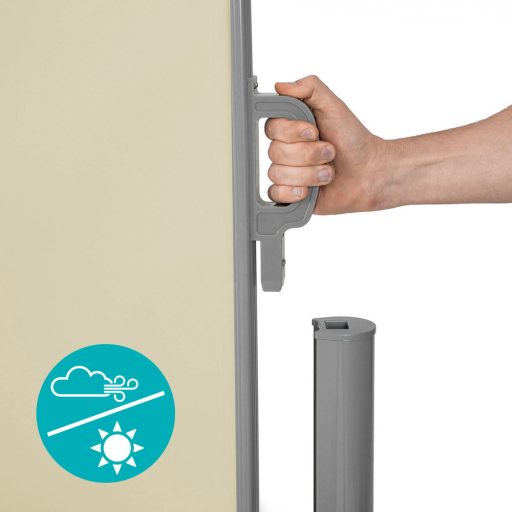 Paravan solar retractabil-bej-simplu