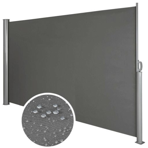 Paravan solar retractabil-simplu-gri inchis