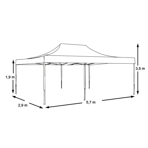Pavilion pliant 2,9x5,7m-alb