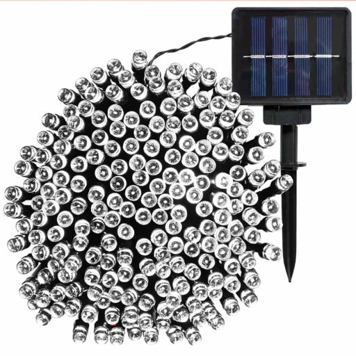Ghirlanda luminoasa solara pentru gradina cu 100 LED, alb-rece, 20m