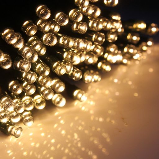 Ghirlanda luminoasa solara pentru gradina cu 100 LED, alb-cald, 20m