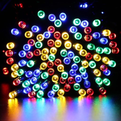 Ghirlanda luminoasa solara pentru gradina cu 100 LED, multicolor, 20m
