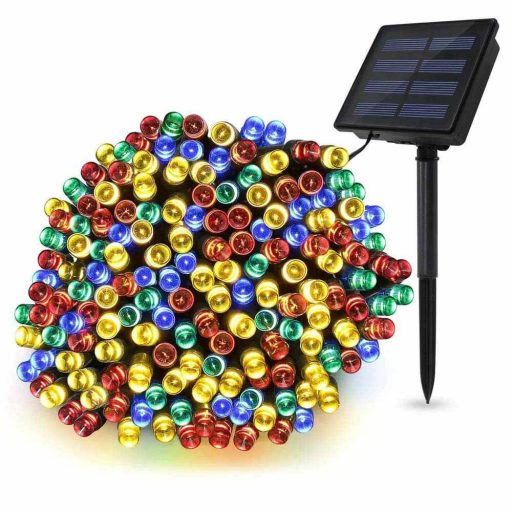 Ghirlanda luminoasa solara pentru gradina cu 100 LED, multicolor, 20m