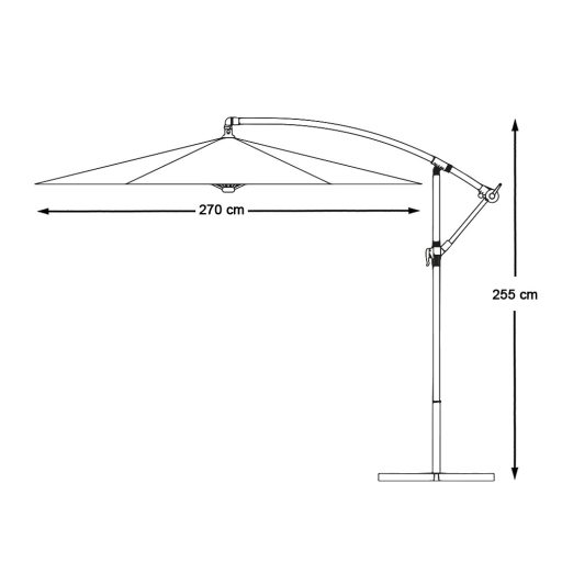 Umbrela de soare suspendata 2,7 m-kaki