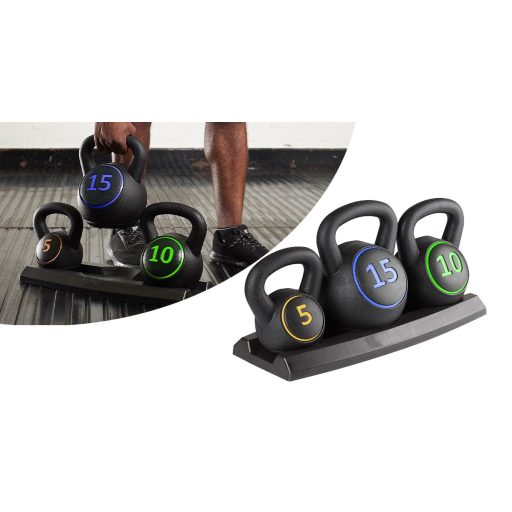 Set gantere Kettlebell, 3 piese - 2.3/4.5/6.7 kg (5/10/15 lbs)