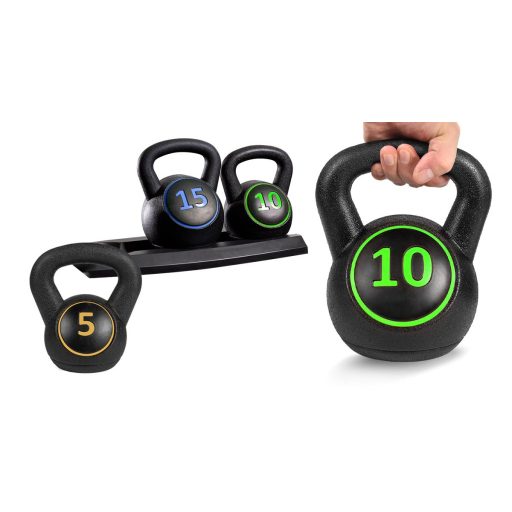 Set gantere Kettlebell, 3 piese - 2.3/4.5/6.7 kg (5/10/15 lbs)