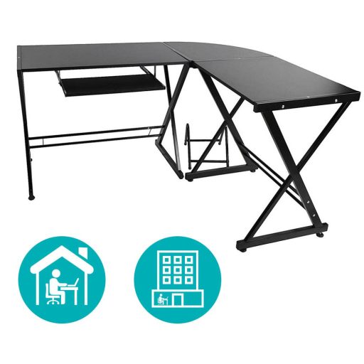 Birou in forma de L-negru