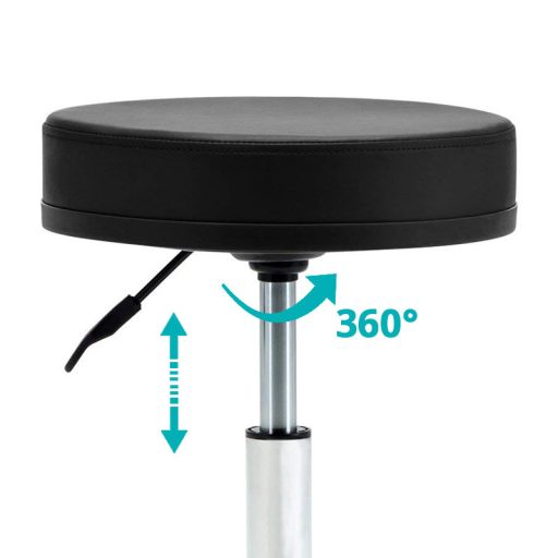 Scaun de cosmetica cu roti, inaltime reglabila-negru