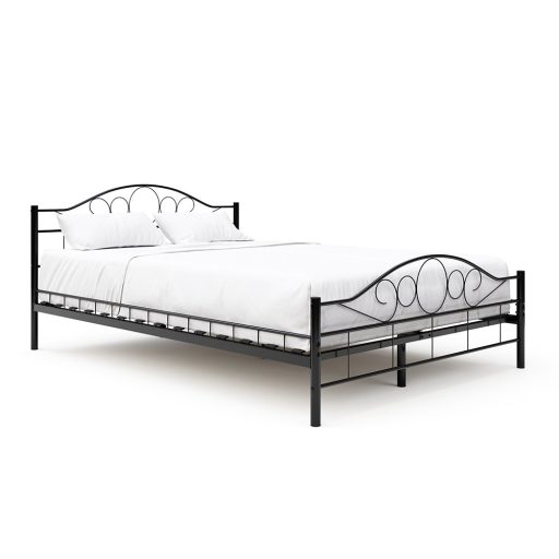 Cadru pat metalic Mimi cu grilaj cadou-negru-160x200cm
