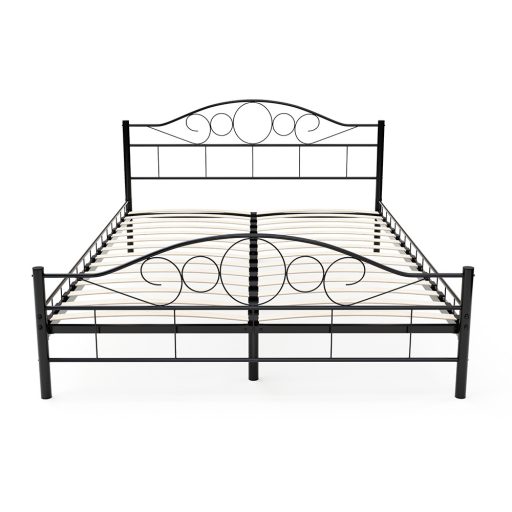 Cadru pat metalic Mimi cu grilaj cadou-negru-160x200cm