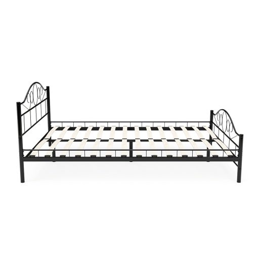 Cadru pat metalic Mimi cu grilaj cadou-negru-160x200cm