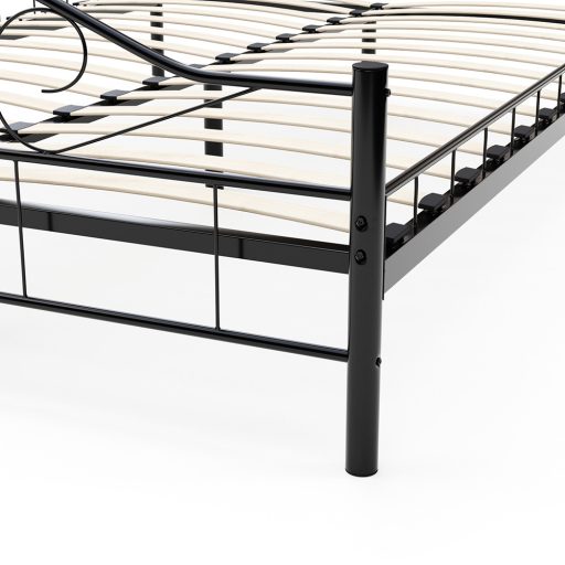 Cadru pat metalic Mimi cu grilaj cadou-negru-160x200cm