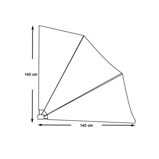 Umbrire pentru balcon tip evantai, 140 cm-gri