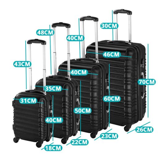 Set de 4 trolere cabina-negru