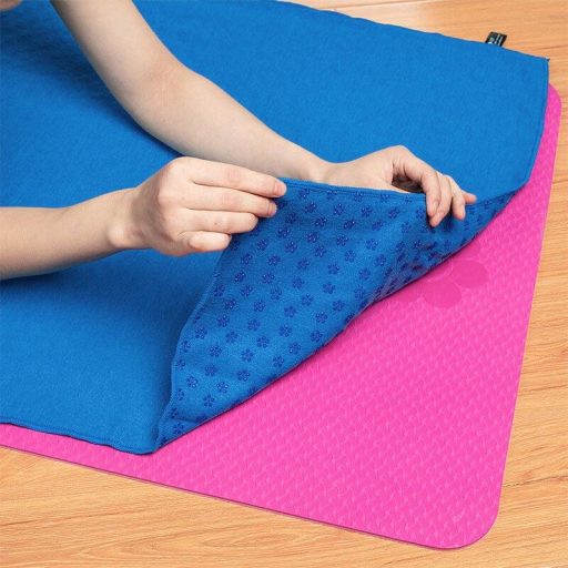 Prosop yoga anti-alunecare cu geanta cadou-albastru