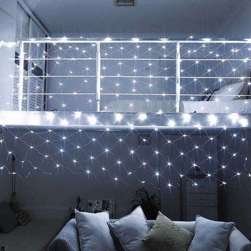 Instalatie de Craciun tip perdea cu 128 LED-uri-alb rece