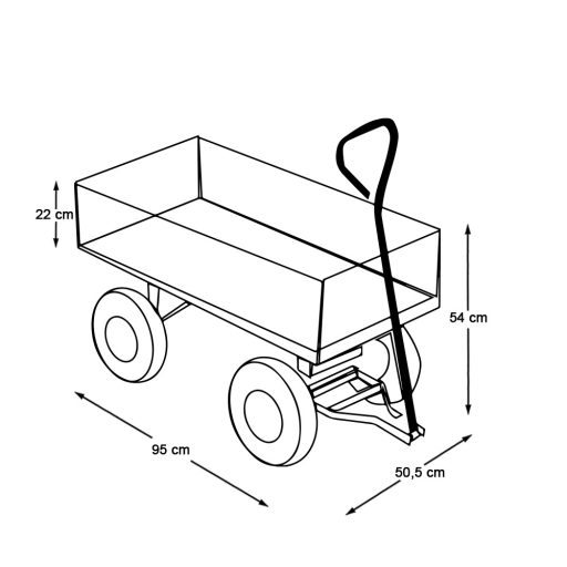 Carucior metalic de gradina-capacitate de incarcare 250 kg