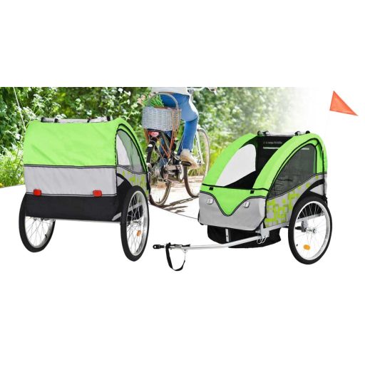 Remorca de bicicleta pentru transport copii, capacitate 30 kg