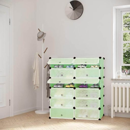 Dulap tip pantofar modular din plastic, verde
