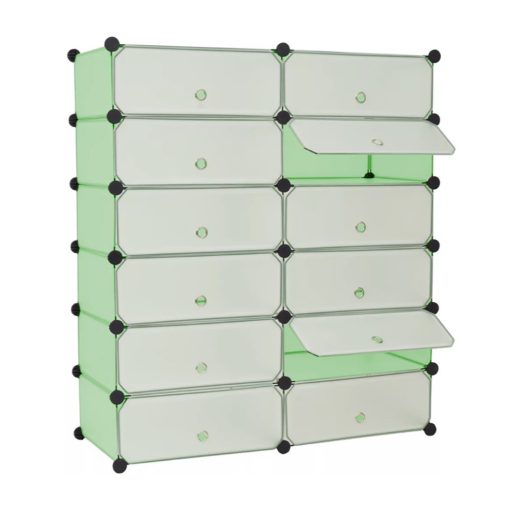 Dulap tip pantofar modular din plastic, verde