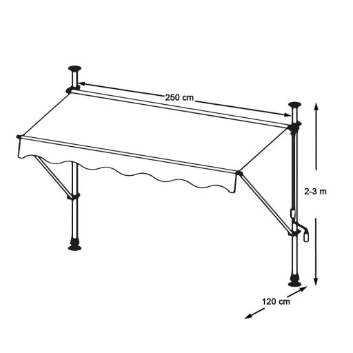 Copertina retractabila-cu dungi galbene-250x120 cm