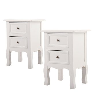 Set de 2 noptiere, alb