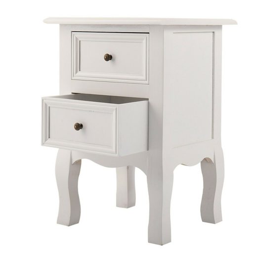 Set de 2 noptiere, alb