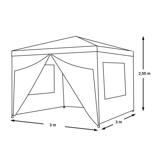 Cort evenimente, alb-3x3 metri