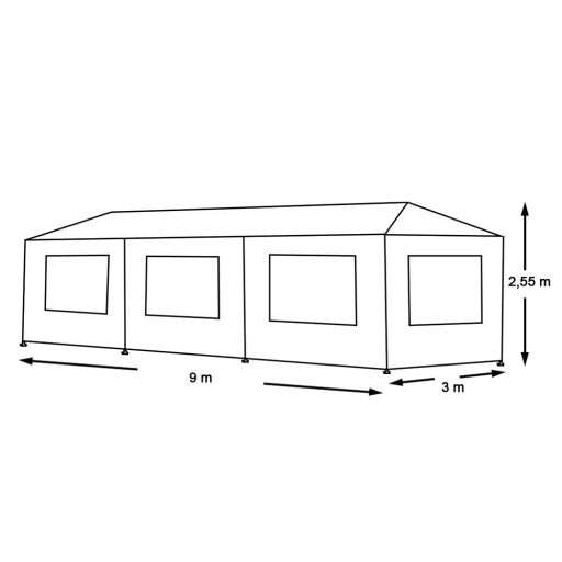Cort evenimente, alb-3x9 metri
