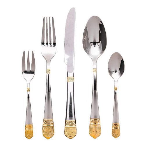 Set tacamuri 84 piese-argintiu/auriu