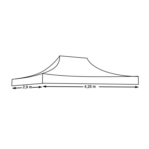 Prelata pentru pavilion de gradina, diferite dimensiuni-2,9x4,5 metri, acoperis