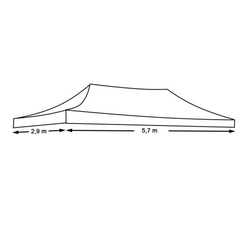 Prelata pentru pavilion de gradina, diferite dimensiuni-2,9x5,7 metri, acoperis