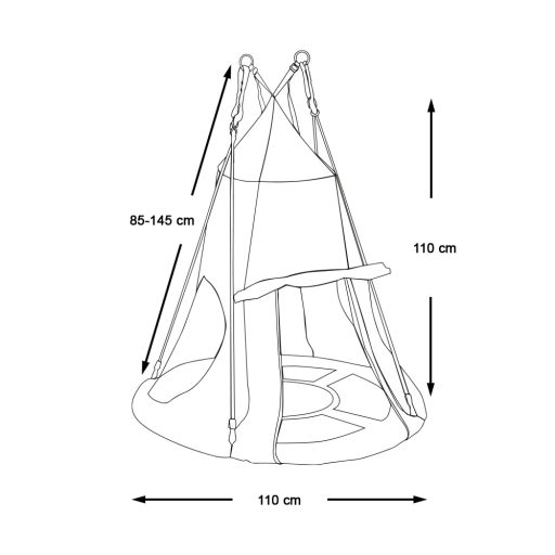 Leagan cuib-110 cm-albastru-cu cort