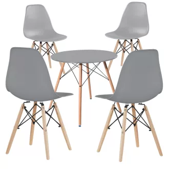   Set de 4 scaune moderne pentru dining cu masă, în 3 culori - gri