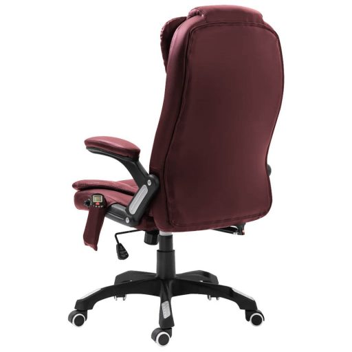 Scaun de birou rotativ cu functie de masaj-visiniu