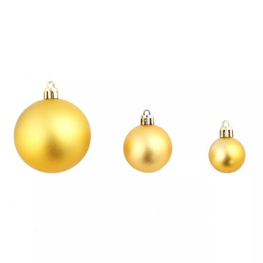 Set ornamente de brad, 112 piese-auriu