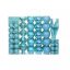 Set ornamente de brad, 112 piese-turcoaz