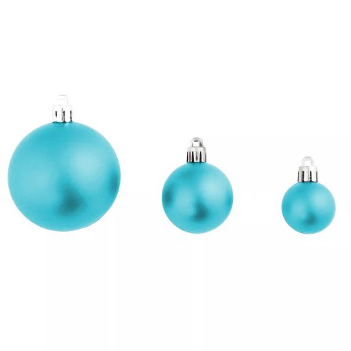 Set ornamente de brad, 112 piese-turcoaz