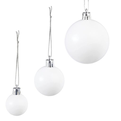 Set ornamente de brad, 112 piese-alb