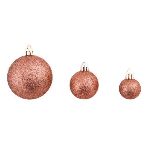 Set ornamente de brad, 112 piese-rosegold