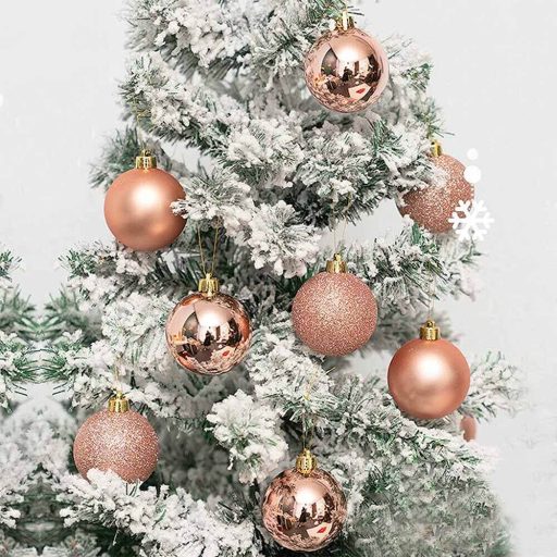Set ornamente de brad, 112 piese-rosegold