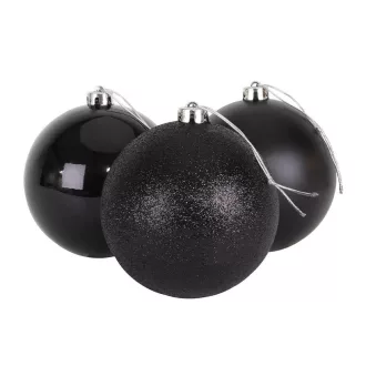 Set ornamente de brad, 112 piese, negru