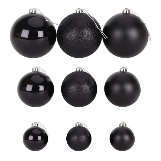 Set ornamente de brad, 112 piese, negru